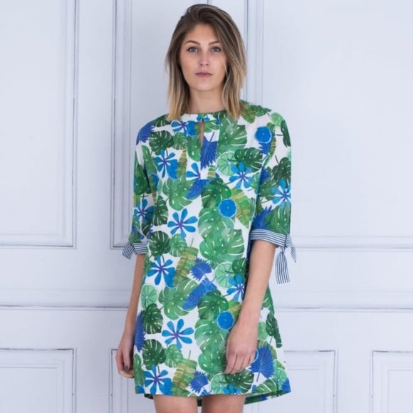 Vilagallo Anabella leaf print dress tunic top - Picture 5 of 7